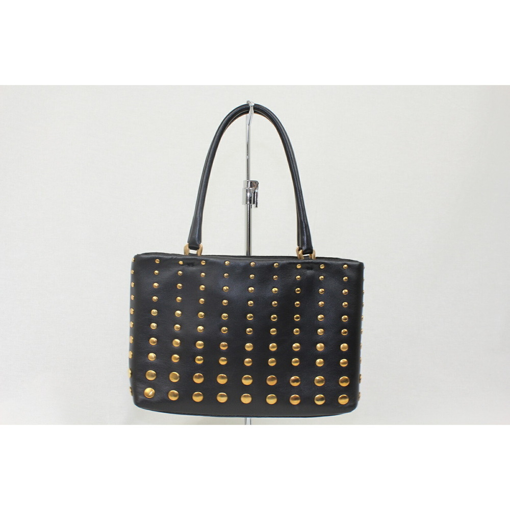 Prada Studded Handbag Black Tote - Picture 4 of 7